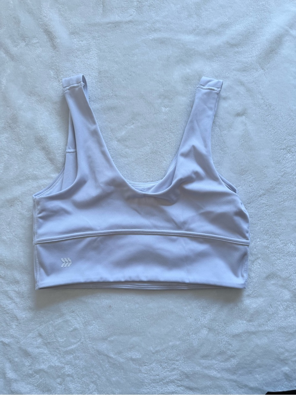 White Scoop Neck Sports Bralette - Picture 2 of 5